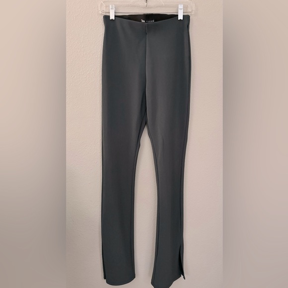 Zara green ribbed boot cut leggings - Picture 2 of 5